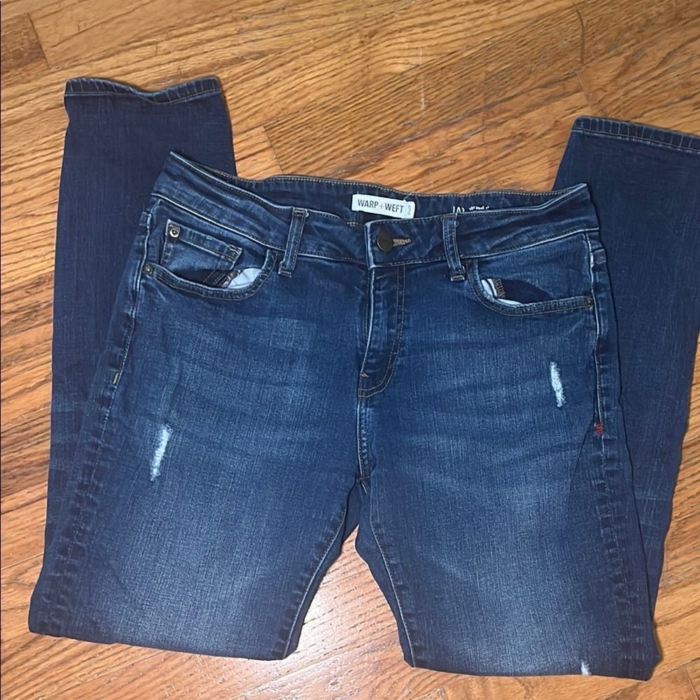 Warp + Weft LAX Girlfriend Distressed Skinny Jeans